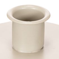 Artikel Metalen kaarsenhouder in mat beige, kleine kaarsenhouder voor taps toelopende kaarsen, 8 cm, 3 stuks