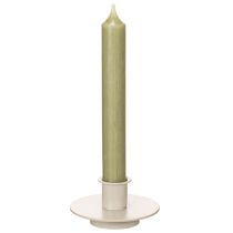 Artikel Metalen kaarsenhouder in mat beige, kleine kaarsenhouder voor taps toelopende kaarsen, 8 cm, 3 stuks