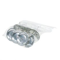 Artikel Kaarsenhouder met doorn zilver Ø8cm 16 stuks