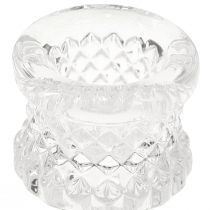 Artikel Kaarsenhouder met handvat voor stokkaarsen glas 10,5cm helder 4st