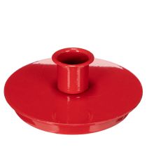 Artikel Compacte rode metalen kaarsenhouders voor taps toelopende kaarsen van 10 cm, 2 stuks
