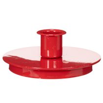 Artikel Compacte rode metalen kaarsenhouders voor taps toelopende kaarsen van 10 cm, 2 stuks