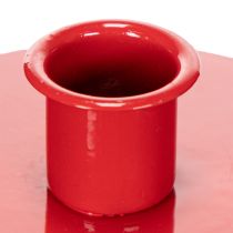 Artikel Compacte rode metalen kaarsenhouders voor taps toelopende kaarsen van 10 cm, 2 stuks
