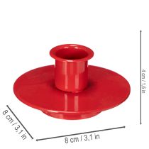 Artikel Kleine rode kaarsenhouders voor kaarsen van 8 cm, 3 stuks