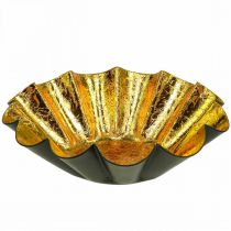 Artikel Waxinelichthouder kerstdecoratie bakvorm zwart goud Ø12cm 2 stuks