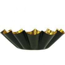 Artikel Waxinelichthouder kerstdecoratie bakvorm zwart goud Ø12cm 2 stuks
