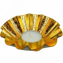 Artikel Waxinelichthouder kerstdecoratie bakvorm zwart goud Ø12cm 2 stuks