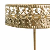 Artikel Filigrain kandelaar om in te steken goud Ø6,4cm H12,5cm 4 stuks antieke look