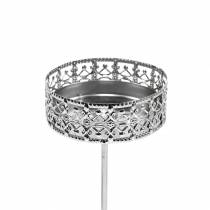 Artikel Filigrain kandelaar om in te steken zilver Ø6,4cm H12,5cm 4 stuks antieke look