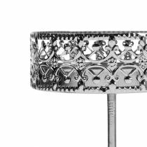 Artikel Filigrain kandelaar om in te steken zilver Ø6,4cm H12,5cm 4 stuks antieke look