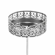 Artikel Bloemenkandelaars om in te steken zilver Ø7,4cm H12,5cm antieke look 4 st
