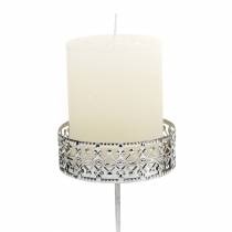 Artikel Bloemenkandelaars om in te steken zilver Ø7,4cm H12,5cm antieke look 4 st