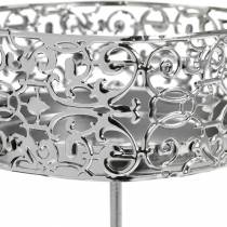 Artikel Bloemenkandelaars om in te steken zilver Ø8,8cm H13,7cm 4 stuks antieke look