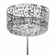 Artikel Bloemenkandelaars om in te steken zilver Ø8,8cm H13,7cm 4 stuks antieke look