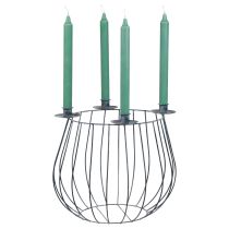 Artikel Kaarshouder metaal grijs gaasmandje Ø25/10,5cm set van 2