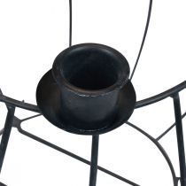 Artikel Kaarshouder metaal grijs gaasmandje Adventskrans Ø14cm