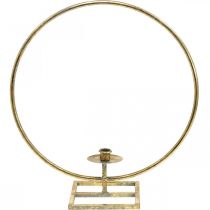 Kaarsdecoratie voor staand, decoratieve ring met kandelaar, kerstdecoratie van metaal gouden antieke look Ø40cm 43Hcm