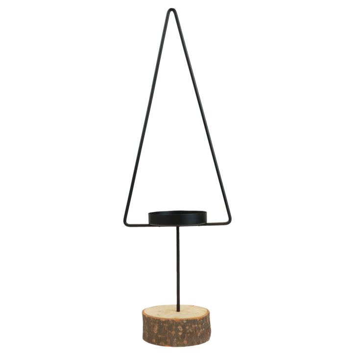 Artikel Kaarshouder Kerstmis, theelichthouder metaal zwart 37cm