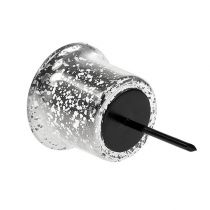 Artikel Kaarsenhouder voor theelichtje zilver Ø6cm H10cm 2st