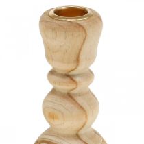 Artikel Kandelaar houten kandelaar gedraaid landhuis H11cm 3st