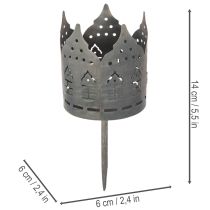 Artikel Theelichthouders met pin, huisvormige houders voor stompkaarsen, 6 cm, 2 stuks