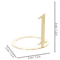 Artikel Set van 4 kaarsenringen met cijfers voor een adventskrans, 3 cm hoog.