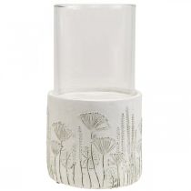 Artikel Kandelaar lantaarn glas met voet Ø17cm H32cm