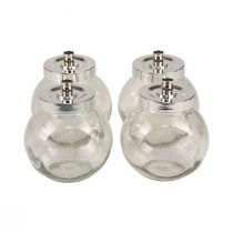 Artikel Kandelaar glas metaal kandelaar zilver Ø10,5cm 4 st