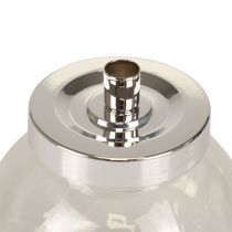 Artikel Kandelaar glas metaal kandelaar zilver Ø10,5cm 4 st