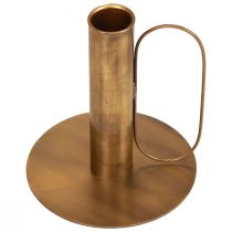Kandelaar metalen kandelaar messing look Ø8,5cm
