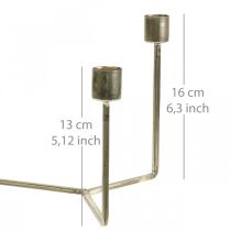 Artikel Kandelaar voor kaarsenplateau champagne metaal 37 × 17 × 18cm