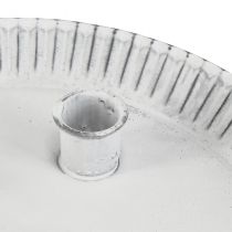 Artikel Kaarsenbord taartvorm met 4 kandelaars wit Ø25cm