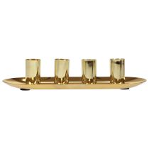 Artikel Metalen kaarsenplaat, taps toelopende kaarsenhouder, goud, 23x9x4,5cm