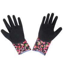 Artikel Kixx tuinhandschoenen, zwart met roze bloemen, maat 8