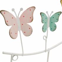 Lentedecoratie, hakenrail met vlinders, metalen decoratie, decoratieve kleerkast 36cm