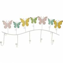 Lentedecoratie, hakenrail met vlinders, metalen decoratie, decoratieve kleerkast 36cm