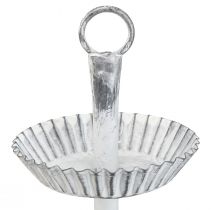 Artikel Taartplateau Shabby Chic metaal wit 2 lagen Ø16,5cm