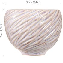 Artikel Kleine keramische kommen in roze spiraaldecor Ø9cm 4st