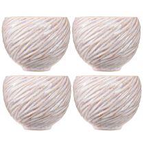 Artikel Kleine keramische kommen in roze spiraaldecor Ø9cm 4st