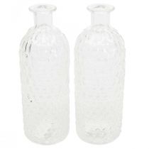 Kleine glazen vaas vaas honingraatlook decoratieve vaas glas H20cm 6st