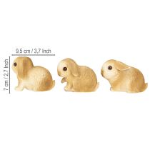 Artikel Kleine Paashaas Decoratie Konijn Polyresin 9×6×6.5cm 3st