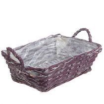 Vierkante mand 29cm x 23cm H10cm donkerpaars