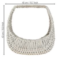 Artikel Mand met hengsel, rieten mand, gewassen grijs, H43/34/27cm, set van 3