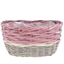 Ovale mand, set van 3 roze, natuurlijk