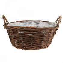 Gevlochten mand met hengsels Plantenmand Siermand Ø29×H13cm