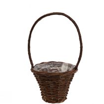 Gevlochten mand met handvat Plantenmand siermand Ø20×H15cm