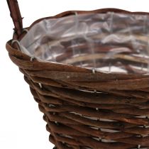 Gevlochten mand met handvat Plantenmand siermand Ø20×H15cm