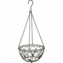 Decoratieve plantenmand om op te hangen roestbruin Ø24cm