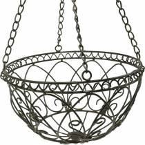 Decoratieve plantenmand om op te hangen roestbruin Ø24cm