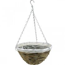 Schaal om op te hangen, hanging basket, bloemenmand naturel, wit Ø30.5cm